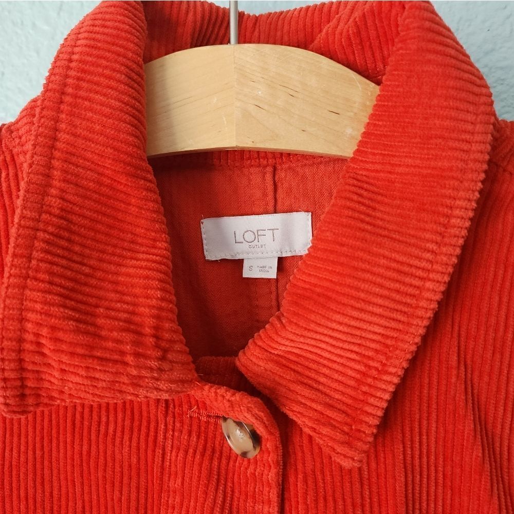LOFT corduroy button front pockets boxi long sleeve shaket - Picture 5 of 13